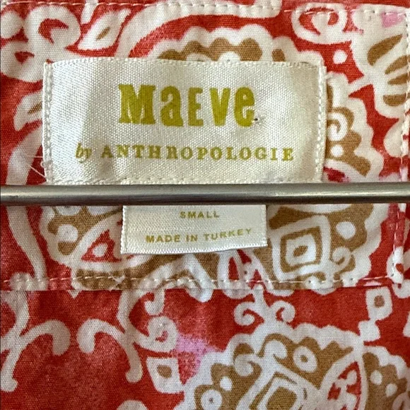 Anthropologie Maeve Printed Flutter Sleeve Babydoll Dress in Pink Pattern Size S - Picture 6 of 9